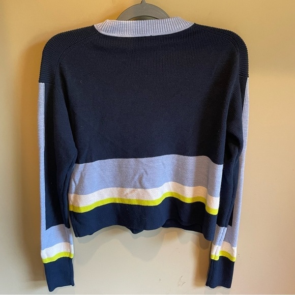 Athleta Merino Wool Blend Trailhead Colorblock Sweater Long-Sleeve Crewneck Navy - Picture 7 of 7